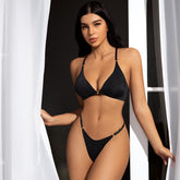 Conjunto de lencería negra sin costuras