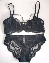 Conjunto de lencería ultrafina con ribete de encaje