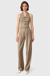 Chaleco con cuello - Marrón