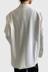 Blazer de botonadura sencilla con aberturas - Blanco