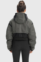 Kurze Jacke mit Kapuze - Dunkelgrau