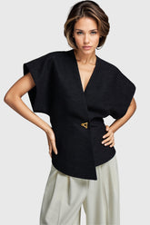 Chaleco de un solo botón - Negro