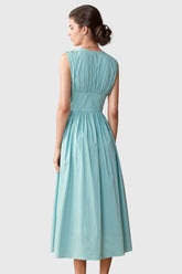 Vestido midi con detalle de corsé - Azul