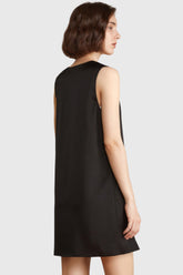 Vestido mini casual con cuello en V - Negro