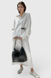 Camisa de satén - Blanca