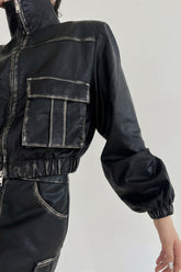 2-teiliges Set aus Jacke und Rock - Schwarz