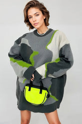 Oversized Knitted Sweater - Green