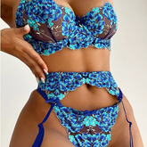 Embroider Lace Lingerie Set
