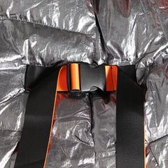 SILBERNE, ÜBERGROSSE PUFFERJACKE mit UNREGELMÄSSIGEM SAUM