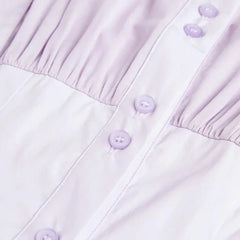 VESTIDO MIDI DE MANGA LARGA CON BOTONES - Morado