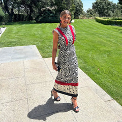 PRINTED FLY SLEEVES MAXI DRESS