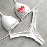 Lässiger Persönlichkeits-Bikini mit Buchstaben