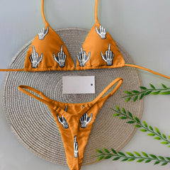 Skull Finger Split Bikini