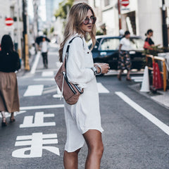 Lässiger brasilianischer Strandüberwurf mit Taschen und Knöpfen, langärmelig