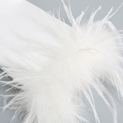 Chic Faux Feather Trim Lapel Collar Open Front Cropped BlazerMatching Set