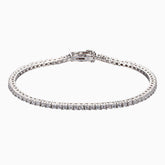 Schickes rhodiniertes 2-mm-Tennisarmband aus Sterlingsilber mit Zirkonia