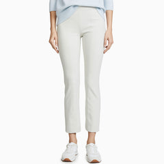 Leggings clásicos lisos de cintura media hasta el tobillo con abertura - Blanco