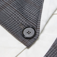 Dekonstruierte, karierte Patchwork-Cutout-Langarm-Einreiherjacke