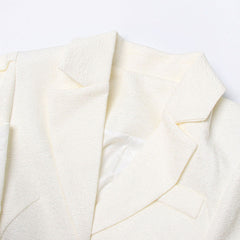 Dekonstruierte Rüschen-Cutout-Seiten-Puffärmel-asymmetrische Peplum-Jacke