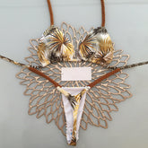 Trendy Retro Leaf Resort Bikini Badeanzug