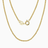 Collar de cadena de espigas de trigo de 1,2 mm en plata de ley de color puro y elegante