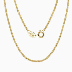 Effortless Chic Pure Color Sterling Silver 1.2MM Wheat Chain Necklace