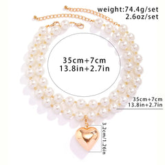 Elegante conjunto de collar de perlas góticas