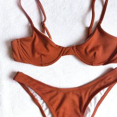 solid color push up bikini