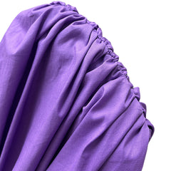 Minivestido femenino con hombros descubiertos, escote en V, mangas acampanadas y puños fruncidos