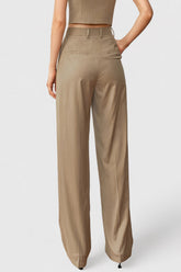 Anzughose mit hoher Taille - Braun