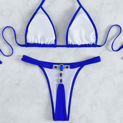 Glitter Crystal Slide Triangle String Brazilian Two Piece Bikini Swimsuit