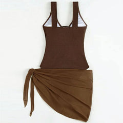 Gorgeous Ribbed High Cut Lace Up Cutout Brazilian One Piece Swimsuit