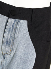 High Waist Color-Block Wide Leg Jeans | Spring Fashion