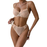 Dessous-Set aus Satin-Chiffon