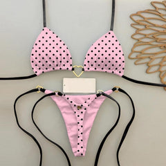 Geteilter Bikini mit Vintage-Schmetterlingsmuster