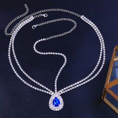 Gem Detail Crystal Embellished Layered Head Chain - Silver