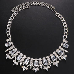 Collar con cristales y piedras preciosas - Plata