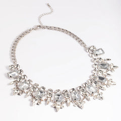 Collar con cristales y piedras preciosas - Plata