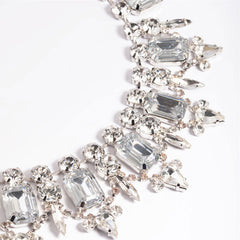 Collar con cristales y piedras preciosas - Plata