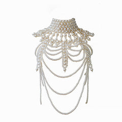 Handmade Layered Imitation Baroque Pearl Choker Body Chain