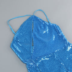 Opulentes Maxi-Abendkleid mit Pailletten in Meerjungfrauen-Optik mit einer Schulter und Cut-out