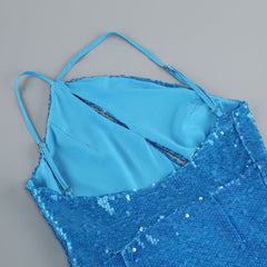 Opulentes Maxi-Abendkleid mit Pailletten in Meerjungfrauen-Optik mit einer Schulter und Cut-out