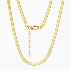 Quiet Sided Snake Sterling Silver 3MM Flat Chain Necklace