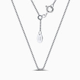 Collar de cadena de eslabones de caja de 0,6 mm y 18 pulgadas de plata esterlina rodiada