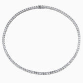 Collar de cadena de tenis de 5 mm con circonita cúbica en plata de ley rodiada
