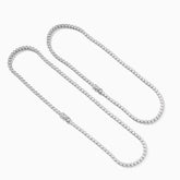 Collar de tenis de moissanita de 2 mm con bisel de plata esterlina rodiada