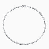 Collar de tenis de moissanita de 3 mm con bisel de plata de ley rodiada