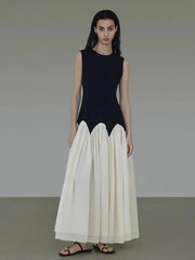 Vestido de verano sin mangas con cuello redondo