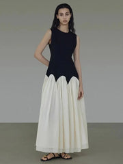 Vestido de verano sin mangas con cuello redondo