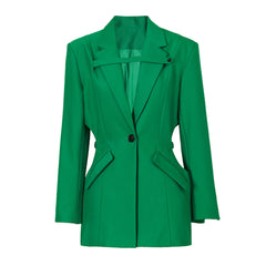 Frecher, taillierter Blazer mit Cut-out-Reverskragen und einreihigem Schnitt